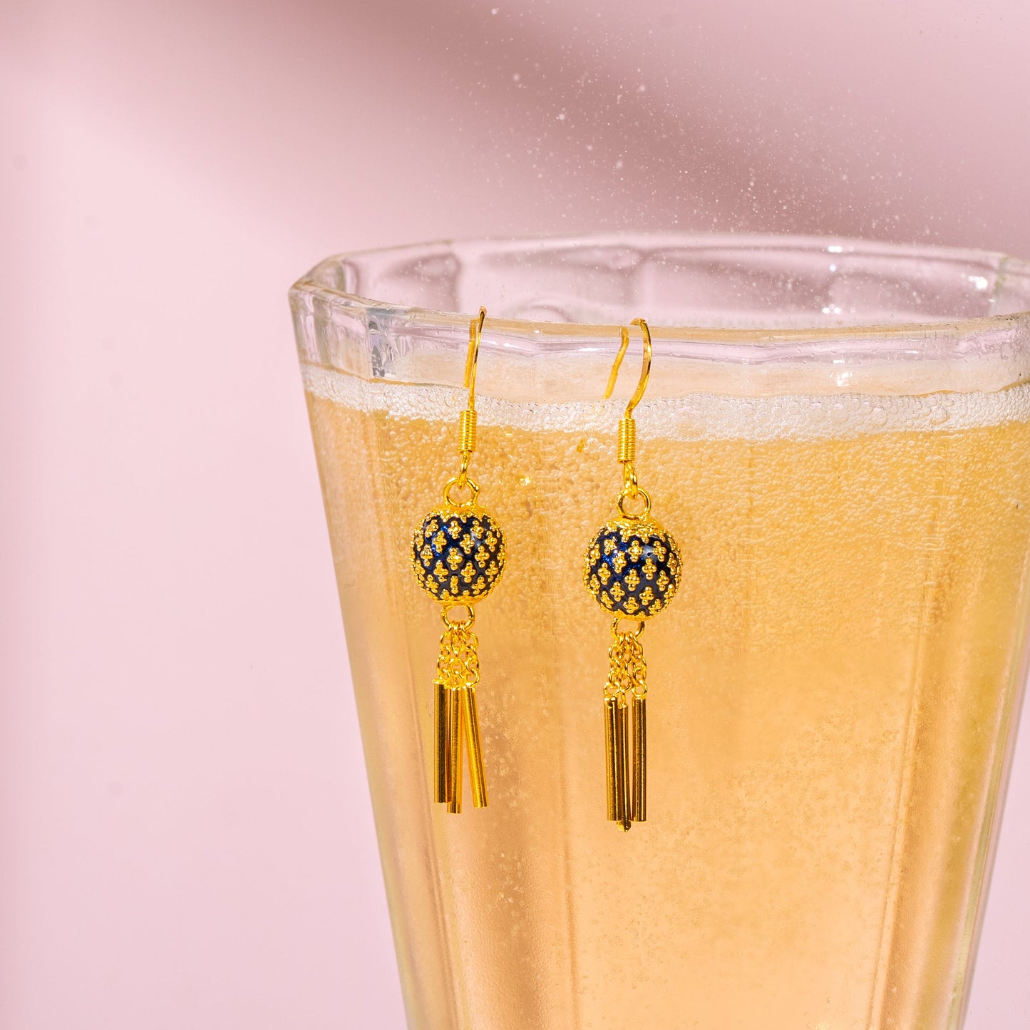 Midnight Tassel Dangle Earrings