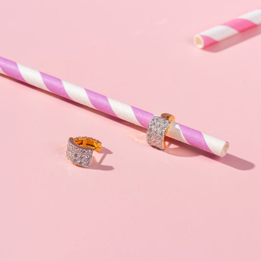 Golden Flora and Gemstone CZ earrings