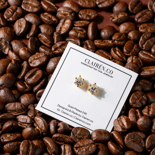 Cubic Zirconia Oval Studs