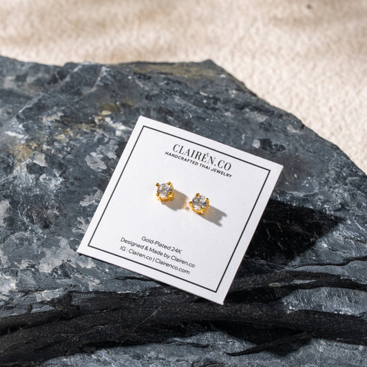 Cubic Zirconia Square Studs