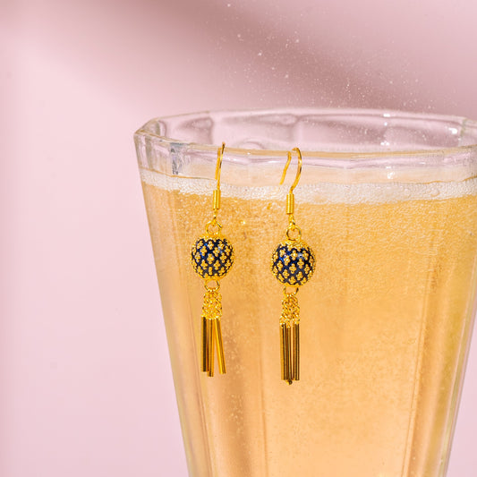 Midnight Tassel Dangle Earrings