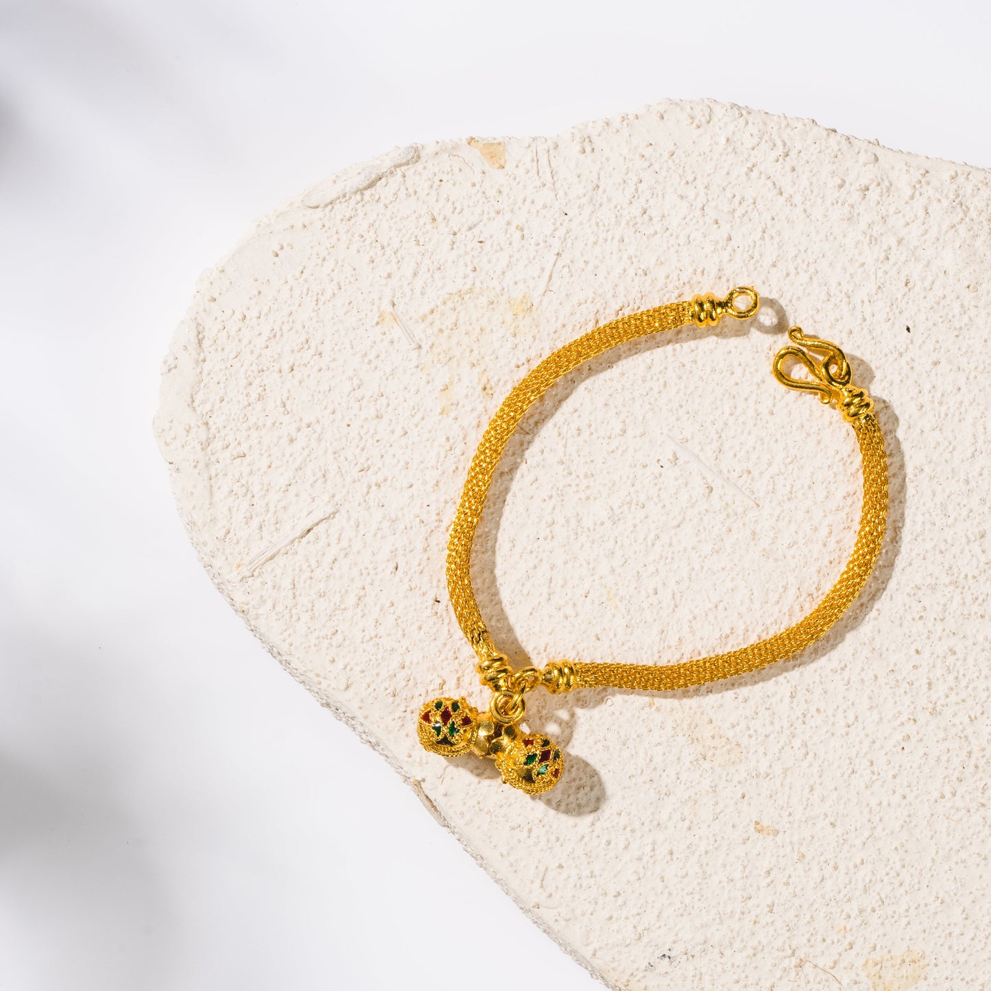 Golden Enamel Charm Bracelet