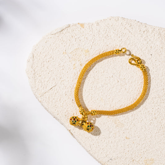 Golden Enamel Charm Bracelet