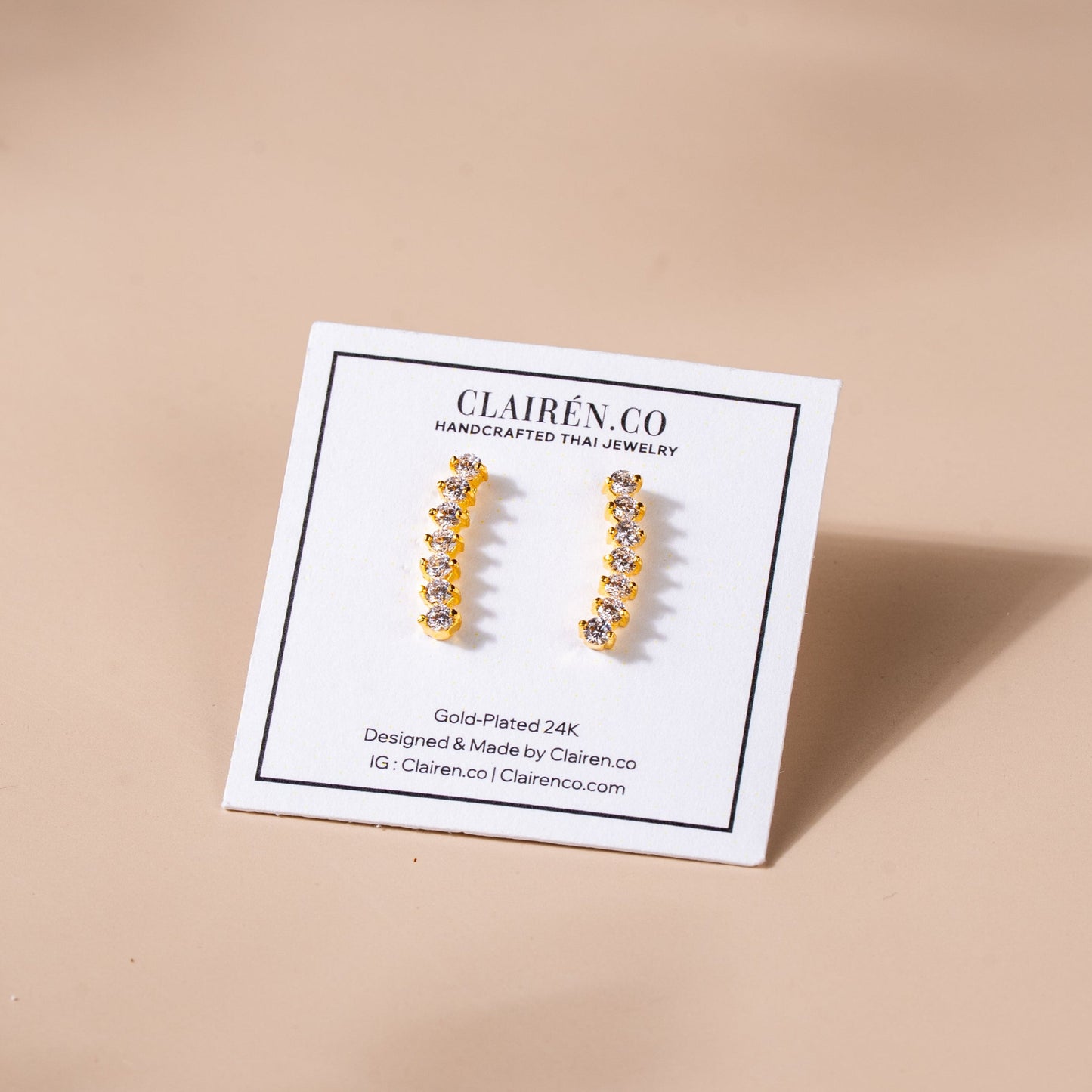 Golden Radiance Curve Earrings